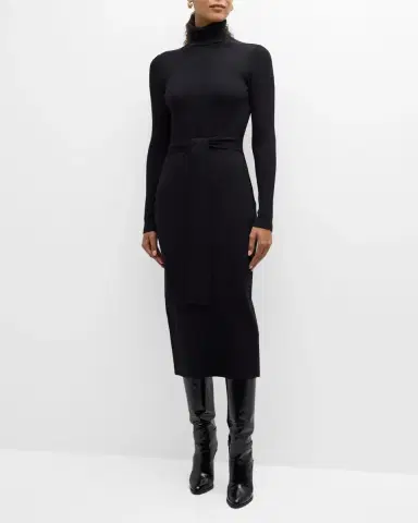 Toccin Logan Turtleneck Tie-Front Midi Dress | Thumbnail 2 Toccin Logan Turtleneck Tie-Front Midi Dress | Thumbnail 2