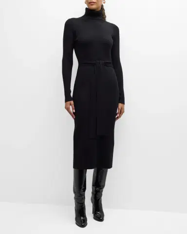 Toccin Logan Turtleneck Tie-Front Midi Dress | Thumbnail 3 Toccin Logan Turtleneck Tie-Front Midi Dress | Thumbnail 3