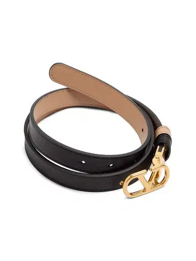 Valentino Garavani Women's VLogo Signature Reversible Shiny Calfskin Belt 20MM - Black Beige - Size XS | Thumbnail 2 Valentino Garavani Women's VLogo Signature Reversible Shiny Calfskin Belt 20MM - Black Beige - Size XS | Thumbnail 2