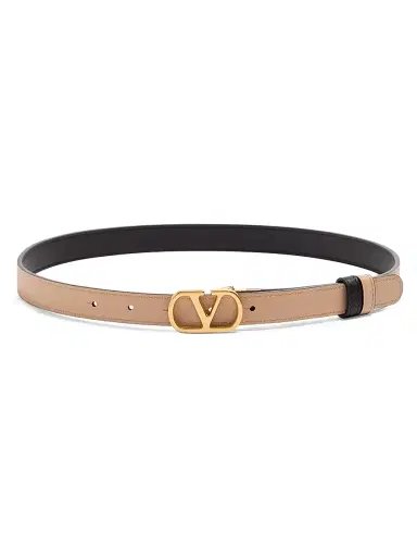 Valentino Garavani Women's VLogo Signature Reversible Shiny Calfskin Belt 20MM - Black Beige - Size XS | Thumbnail 4 Valentino Garavani Women's VLogo Signature Reversible Shiny Calfskin Belt 20MM - Black Beige - Size XS | Thumbnail 4