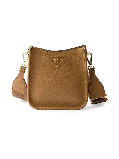 Prada Women's Mini Leather Shoulder Bag - Brown | Thumbnail 1 Prada Women's Mini Leather Shoulder Bag - Brown | Thumbnail 1
