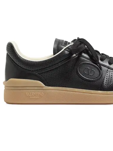 Valentino Garavani Men's Upvillage Low-Top Sneakers in Perforated Nappa Leather - Black | Thumbnail 6 Valentino Garavani Men's Upvillage Low-Top Sneakers in Perforated Nappa Leather - Black | Thumbnail 6