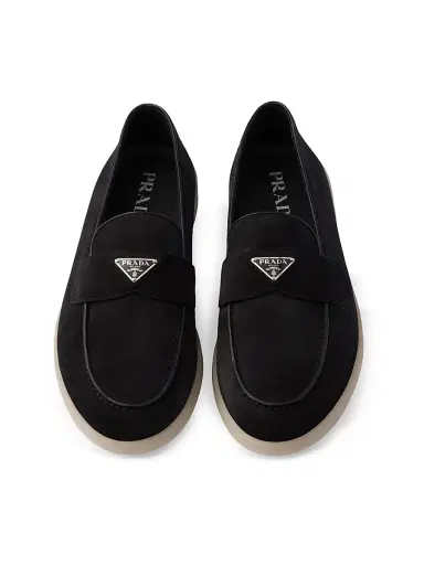 Prada Men's Suede Loafers - Black | Thumbnail 2 Prada Men's Suede Loafers - Black | Thumbnail 2
