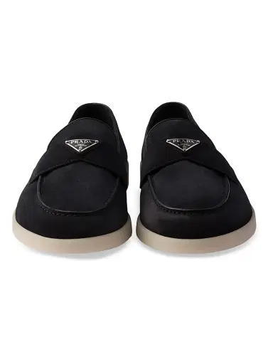 Prada Men's Suede Loafers - Black | Thumbnail 4 Prada Men's Suede Loafers - Black | Thumbnail 4