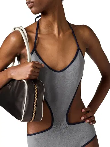 Miu Miu Women's Technical Knit Swimsuit - Grey - Size 4 | Thumbnail 5 Miu Miu Women's Technical Knit Swimsuit - Grey - Size 4 | Thumbnail 5