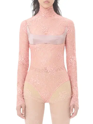 Valentino Garavani Women's Floral Lace Bodysuit - Peach Rose | Thumbnail 2 Valentino Garavani Women's Floral Lace Bodysuit - Peach Rose | Thumbnail 2