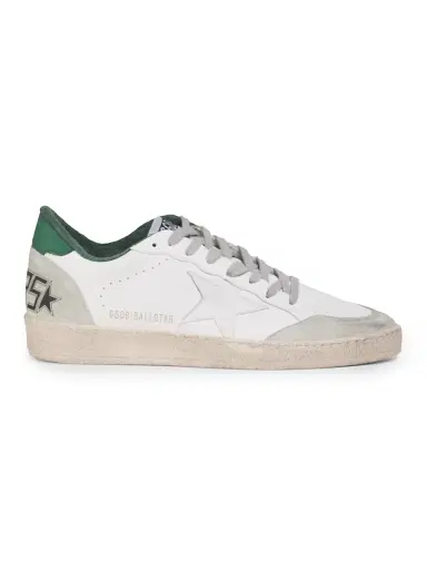 Golden Goose Men's Ballstar Textile & Leather Low-Top Sneakers - White Ice Green - Size 14 | Thumbnail 1 Golden Goose Men's Ballstar Textile & Leather Low-Top Sneakers - White Ice Green - Size 14 | Thumbnail 1