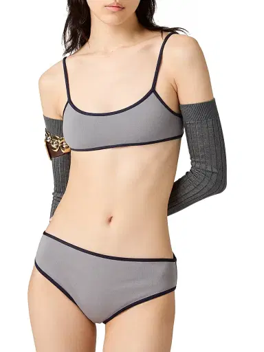Miu Miu Women's Technical Knit Swimsuit Bottom - Grey - Size 6 | Thumbnail 2 Miu Miu Women's Technical Knit Swimsuit Bottom - Grey - Size 6 | Thumbnail 2