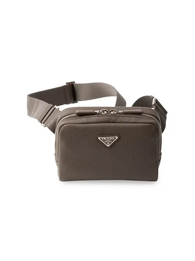 Men's Leather Shoulder Bag - Grey Men's Leather Shoulder Bag - Grey