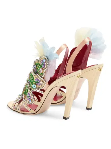 Valentino Garavani Women's Dans Le Foyer 105MM Sandals in Moiré Fabric | Thumbnail 3 Valentino Garavani Women's Dans Le Foyer 105MM Sandals in Moiré Fabric | Thumbnail 3