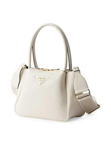 Prada Women's Flou Small Leather Shoulder Bag - White | Thumbnail 2 Prada Women's Flou Small Leather Shoulder Bag - White | Thumbnail 2
