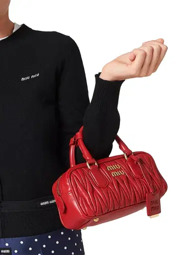 Miu Miu Women's Arcadie Matelassé Nappa Leather Top Handle Bag | Thumbnail 3 Miu Miu Women's Arcadie Matelassé Nappa Leather Top Handle Bag | Thumbnail 3
