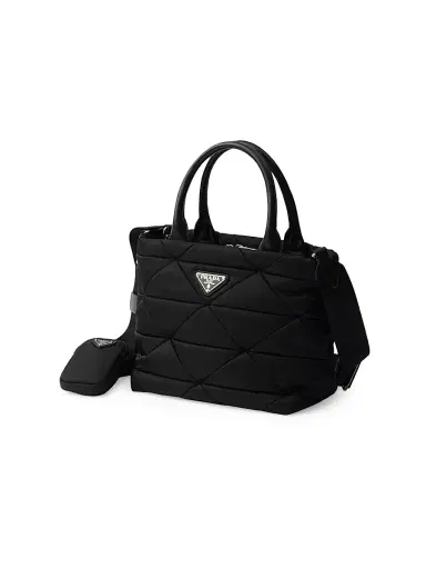 Prada Women's Padded Re-Nylon Tote Bag - Black | Thumbnail 2 Prada Women's Padded Re-Nylon Tote Bag - Black | Thumbnail 2