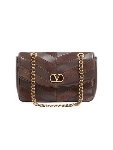Valentino Garavani Women's Djuna Shoulder Bag in Suede and Nappa | Thumbnail 1 Valentino Garavani Women's Djuna Shoulder Bag in Suede and Nappa | Thumbnail 1