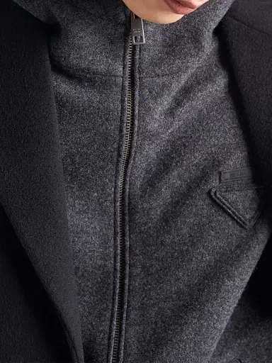 Prada Men's Wool and Cashmere Zipper Vest - Grey | Thumbnail 4 Prada Men's Wool and Cashmere Zipper Vest - Grey | Thumbnail 4