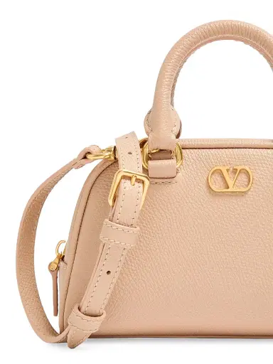 Valentino Garavani Women's VLogo Signature Mini Bowling Bag in Grainy Calfskin - Rose Sand | Thumbnail 6 Valentino Garavani Women's VLogo Signature Mini Bowling Bag in Grainy Calfskin - Rose Sand | Thumbnail 6