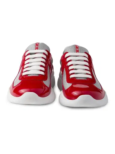 Prada Men's Patent Leather and Technical Fabric America's Cup Sneakers - Red - Size 12.5 | Thumbnail 4 Prada Men's Patent Leather and Technical Fabric America's Cup Sneakers - Red - Size 12.5 | Thumbnail 4
