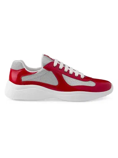 Prada Men's Patent Leather and Technical Fabric America's Cup Sneakers - Red - Size 12.5 | Thumbnail 1 Prada Men's Patent Leather and Technical Fabric America's Cup Sneakers - Red - Size 12.5 | Thumbnail 1