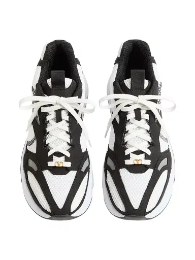 Valentino Garavani Men's Demivee Sneakers in Mesh Fabric with Suede Inserts - Black Grey - Size 13 | Thumbnail 4 Valentino Garavani Men's Demivee Sneakers in Mesh Fabric with Suede Inserts - Black Grey - Size 13 | Thumbnail 4