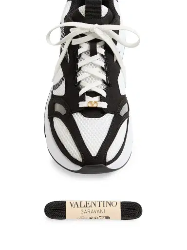 Valentino Garavani Men's Demivee Sneakers in Mesh Fabric with Suede Inserts - Black Grey - Size 13 | Thumbnail 5 Valentino Garavani Men's Demivee Sneakers in Mesh Fabric with Suede Inserts - Black Grey - Size 13 | Thumbnail 5