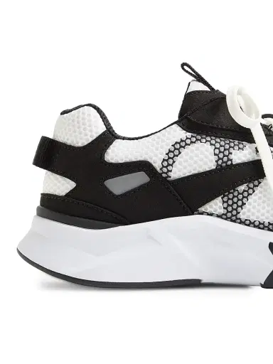 Valentino Garavani Men's Demivee Sneakers in Mesh Fabric with Suede Inserts - Black Grey - Size 13 | Thumbnail 6 Valentino Garavani Men's Demivee Sneakers in Mesh Fabric with Suede Inserts - Black Grey - Size 13 | Thumbnail 6