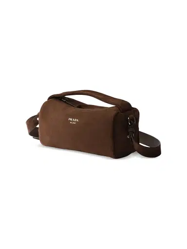 Prada Men's Suede Leather Shoulder Bag - Brown | Thumbnail 2 Prada Men's Suede Leather Shoulder Bag - Brown | Thumbnail 2