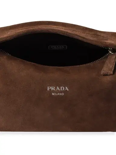 Prada Men's Suede Leather Shoulder Bag - Brown | Thumbnail 5 Prada Men's Suede Leather Shoulder Bag - Brown | Thumbnail 5