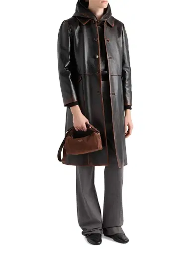 Prada Men's Suede Leather Shoulder Bag - Brown | Thumbnail 8 Prada Men's Suede Leather Shoulder Bag - Brown | Thumbnail 8