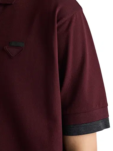 Prada Men's Cotton Polo Shirt - Dark Red - Size XL | Thumbnail 6 Prada Men's Cotton Polo Shirt - Dark Red - Size XL | Thumbnail 6