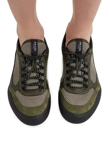 Prada Women's Speedrock Mesh Fabric Sneakers - Green - Size 5.5 | Thumbnail 6 Prada Women's Speedrock Mesh Fabric Sneakers - Green - Size 5.5 | Thumbnail 6