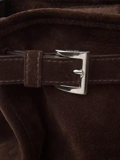 Prada Men's Suede Tote Bag - Dark Brown | Thumbnail 6 Prada Men's Suede Tote Bag - Dark Brown | Thumbnail 6
