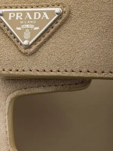 Prada Men's Suede Band Sandals - Beige Khaki | Thumbnail 4 Prada Men's Suede Band Sandals - Beige Khaki | Thumbnail 4