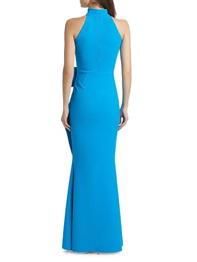 Chiara Boni La Petite Robe Women's Gudrum Halter Ruffle Gown - Catalina Blue | Thumbnail 5 Chiara Boni La Petite Robe Women's Gudrum Halter Ruffle Gown - Catalina Blue | Thumbnail 5
