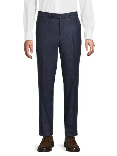 Isaia Men's Extended-Tab Woven Trousers - Blue | Thumbnail 3 Isaia Men's Extended-Tab Woven Trousers - Blue | Thumbnail 3