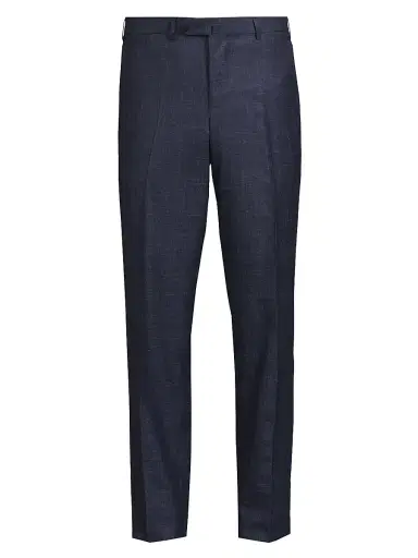 Isaia Men's Extended-Tab Woven Trousers - Blue | Thumbnail 1 Isaia Men's Extended-Tab Woven Trousers - Blue | Thumbnail 1