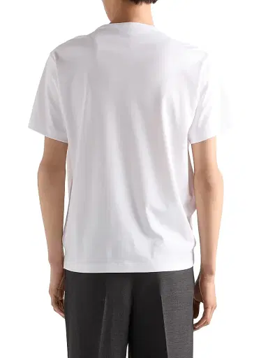 Prada Men's Cotton T-Shirt - White | Thumbnail 3 Prada Men's Cotton T-Shirt - White | Thumbnail 3