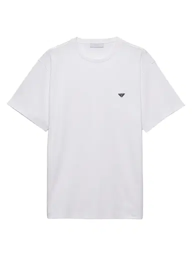 Prada Men's Cotton T-Shirt - White | Thumbnail 1 Prada Men's Cotton T-Shirt - White | Thumbnail 1