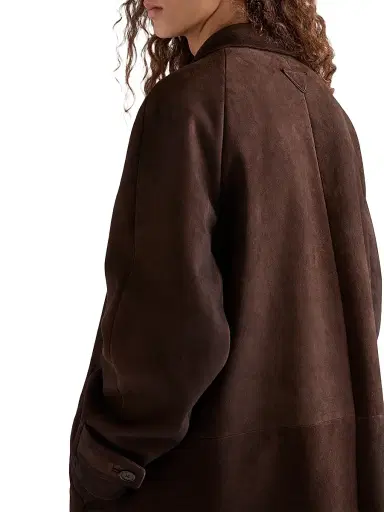 Prada Men's Suede Coat - Brown | Thumbnail 4 Prada Men's Suede Coat - Brown | Thumbnail 4