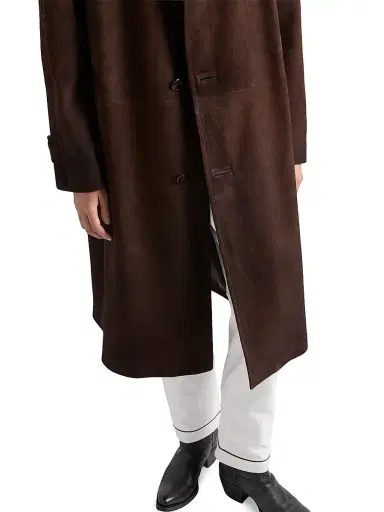 Prada Men's Suede Coat - Brown | Thumbnail 6 Prada Men's Suede Coat - Brown | Thumbnail 6