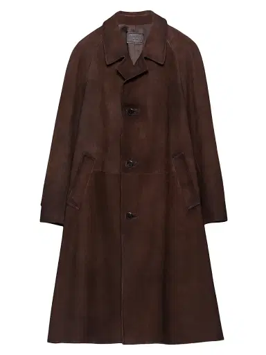 Prada Men's Suede Coat - Brown | Thumbnail 1 Prada Men's Suede Coat - Brown | Thumbnail 1