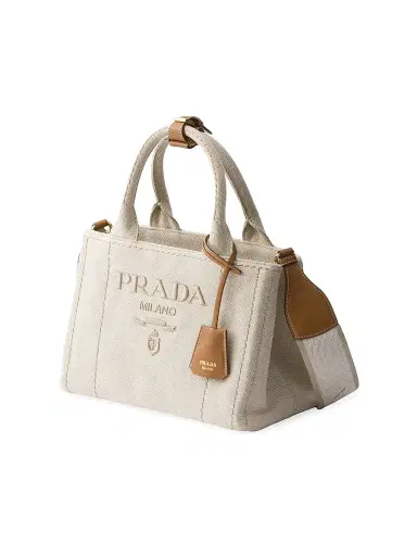 Prada Women's Jardinière Cotton Canvas Mini Top Handle Bag - Beige | Thumbnail 3 Prada Women's Jardinière Cotton Canvas Mini Top Handle Bag - Beige | Thumbnail 3