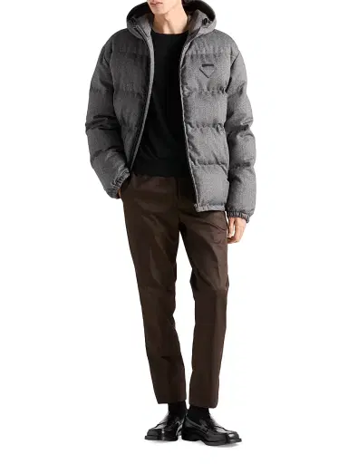 Prada Men's Medium-Weight Wool Down Jacket - Grey | Thumbnail 5 Prada Men's Medium-Weight Wool Down Jacket - Grey | Thumbnail 5