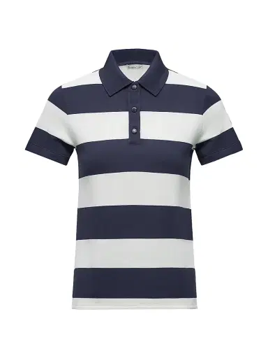 Moncler Women's Polo Shirt - White Blue | Thumbnail 1 Moncler Women's Polo Shirt - White Blue | Thumbnail 1