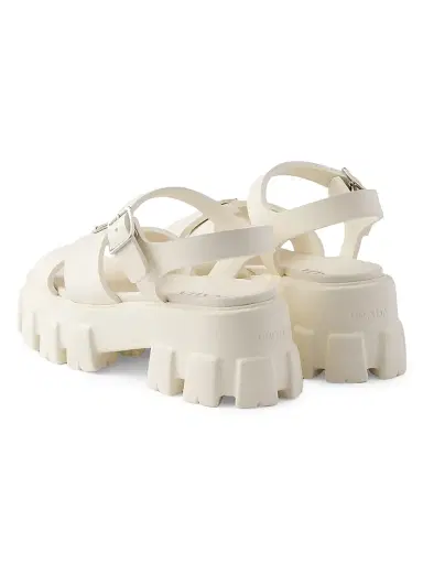 Prada Women's Monolith Rubber Sandals - Beige Khaki | Thumbnail 3 Prada Women's Monolith Rubber Sandals - Beige Khaki | Thumbnail 3