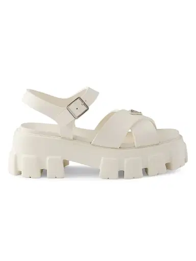 Prada Women's Monolith Rubber Sandals - Beige Khaki | Thumbnail 1 Prada Women's Monolith Rubber Sandals - Beige Khaki | Thumbnail 1