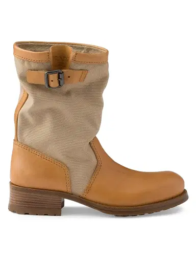 Prada Women's Leather and Canvas Boots - Beige Khaki | Thumbnail 1 Prada Women's Leather and Canvas Boots - Beige Khaki | Thumbnail 1