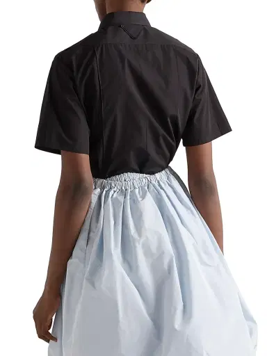 Prada Women's Short-Sleeved Poplin Shirt - Black | Thumbnail 4 Prada Women's Short-Sleeved Poplin Shirt - Black | Thumbnail 4
