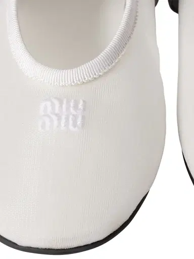 Miu Miu Women's Mesh Fabric Ballerinas - White | Thumbnail 3 Miu Miu Women's Mesh Fabric Ballerinas - White | Thumbnail 3