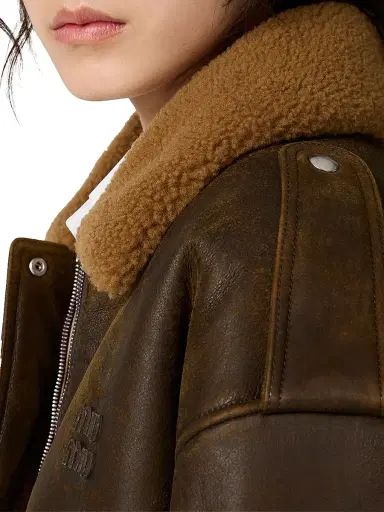 Miu Miu Women's Shearling Blouson Jacket - Dark Brown - Size 8 | Thumbnail 5 Miu Miu Women's Shearling Blouson Jacket - Dark Brown - Size 8 | Thumbnail 5
