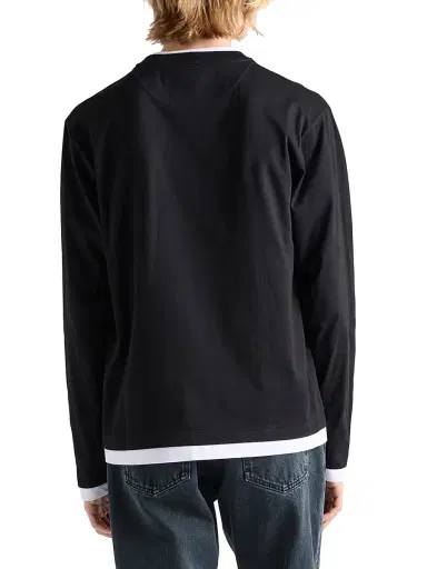 Prada Men's Long-Sleeved Cotton T-Shirt - Black - Size XXL | Thumbnail 4 Prada Men's Long-Sleeved Cotton T-Shirt - Black - Size XXL | Thumbnail 4